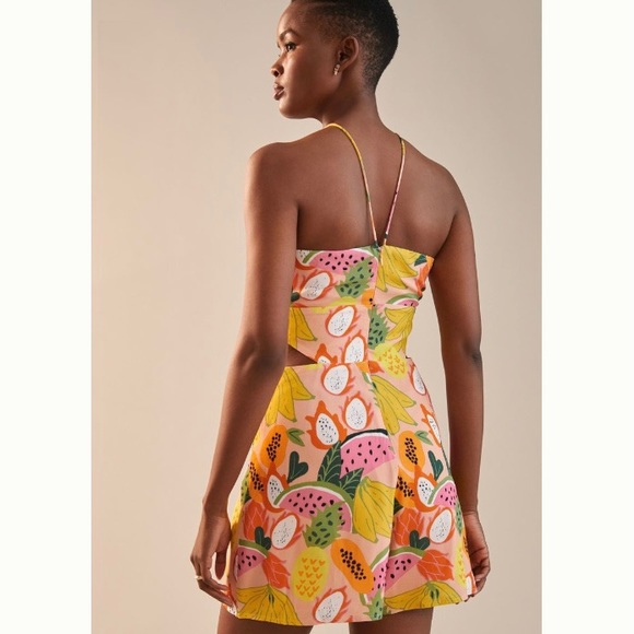 🌿|NWT| Anthropologie x Hutch Mixed Fruit Halter Romper - Picture 2 of 12